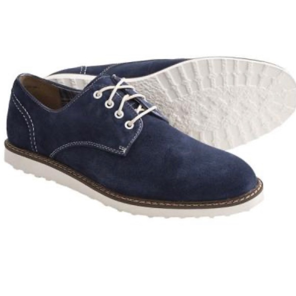 Shoes Hush Puppies Derby Wedge Shoes Water Resistant Suede Navy Suede